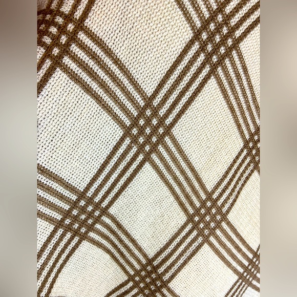 Kimberly C Knit Cream Plaid Poncho - Picture 2 of 6